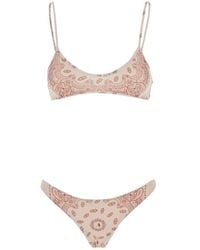 The Attico - The Bandana Printed Bikini Set - Lyst