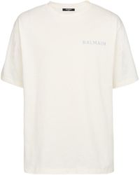 Balmain - Cotton T-Shirt With Small Paris Logo - Lyst