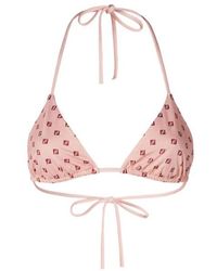 Fendi - Foulard Printed Halterneck Bikini Top - Lyst