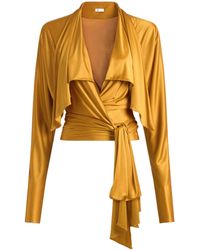 Balmain - Flowing Jersey Blouse With Tie - Lyst