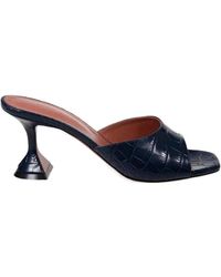 AMINA MUADDI - Crocodile-Embossed Cutout Sandals - Lyst