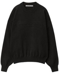 Alexander Wang - Logo Detailed Crewneck Knitted Pullover - Lyst