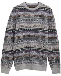 Barbour - Fair Isle Crew Neck Knit Sweater - Lyst