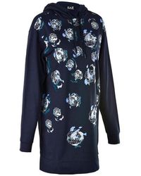 EA7 - Ea7 Series Floral Pattern Hooded Long Sweater - Lyst