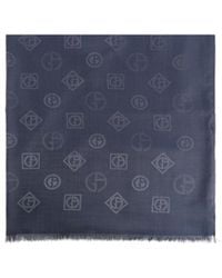 Giorgio Armani - All-Over Logo Patterned Frayed Edge Scarf - Lyst