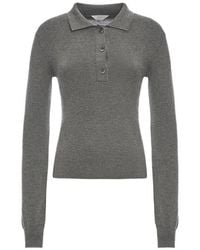Malo - Ribbed Long-Sleeve Knitted Polo Top - Lyst
