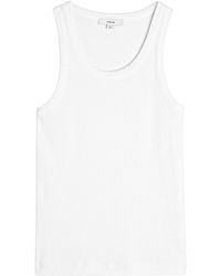 Vince - Ribbed Cotton-Blend Tank - Lyst