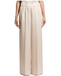 Peserico - Wide-Leg Satin Pants - Lyst