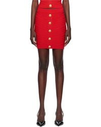 Balmain - Buttoned Knit Miniskirt - Lyst
