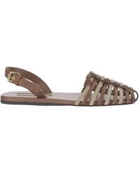 Miu Miu - Round-Toe Flat Sandals - Lyst