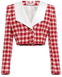 Alessandra Rich - Checked Wool-Blend Boucle Jacket - Lyst