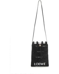 Loewe - Logo-Embroidered Drawstring Pocket - Lyst