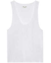 Saint Laurent - Cotton Tank Top - Lyst