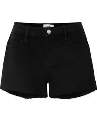 FRAME - Frayed Denim Shorts - Lyst