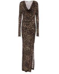 Blumarine - Leopard-Print Wool Jersey Maxi Dress - Lyst