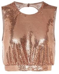 Rabanne - Metallic Mesh Top - Lyst
