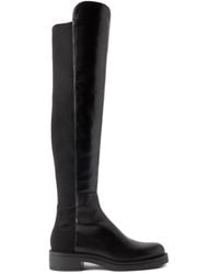 Stuart Weitzman - 5050 Celia Stretch-Paneled Leather Over-The-Knee Boots - Lyst