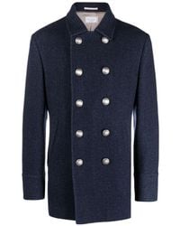 Brunello Cucinelli - Double-Breasted Virgin-Wool Coat - Lyst