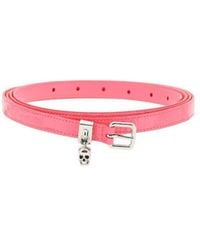 McQueen - Skull Charm Buckle Belt - Lyst