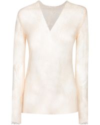 Alberta Ferretti - See-Through Lace Top - Lyst