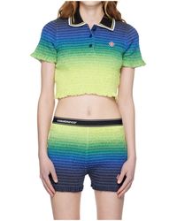 CASABLANCA - Knitted Gradient Polo Shirt - Lyst