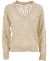 Brunello Cucinelli - Dazzling Abstract-Leaf Sweater - Lyst