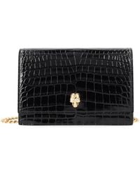 McQueen - Small Skull Embossed Shoulder Bag - Lyst