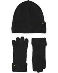 Ralph Lauren - Cuffed Knit Hat And Gloves Set - Lyst