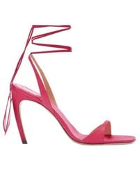 The Attico - The Lace-Up Heeled Sandals - Lyst