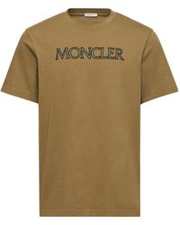 Moncler - Logo Embroidered Crewneck T-Shirt - Lyst