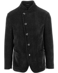 Emporio Armani - Stand-Collar Corduroy Jacket - Lyst