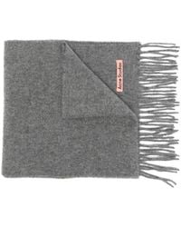 Acne Studios - Logo Patch Fringed Edge Scarf - Lyst