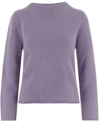 Allude - Ribbed Crew Neck Knitted Sweater - Lyst