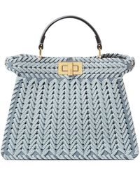 Fendi - Jacquard Interlaced Leather Bag - Lyst