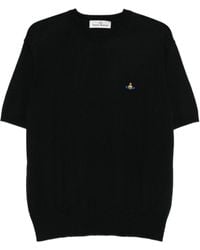 Vivienne Westwood - Logo-Embroidered Short-Sleeve Sweater - Lyst
