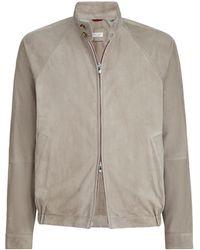 Brunello Cucinelli - Suede Two-Way Zip Jacket - Lyst