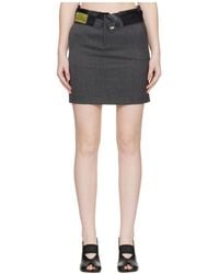 MM6 by Maison Margiela - Wool Blend Logo Patch Mini Skirt - Lyst