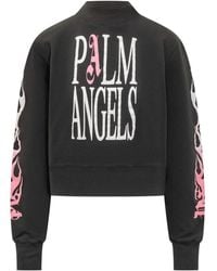 Palm Angels - Logo Printed Crewneck Sweatshirt - Lyst