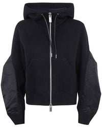 Sacai - Panelled Zip-Up Hooded Drawstring Jacket - Lyst
