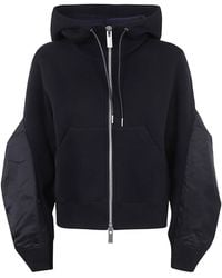 Sacai - Panelled Zip-Up Hooded Drawstring Jacket - Lyst