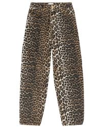Ganni - Leopard Printed Stary Jeans - Lyst
