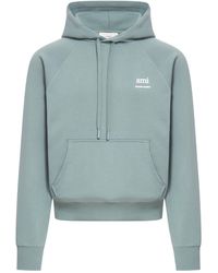 Ami Paris - Ami De Coeur Logo-Printed Drawstring Hoodie - Lyst