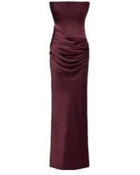 Alex Perry - Draped Crepe Satin Corset Gown - Lyst