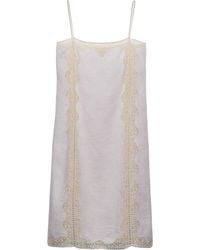 Prada - Lace-Trim Sleeveless Dress - Lyst
