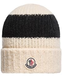 Moncler - Striped Wool Blend Bouclé Knit Beanie - Lyst