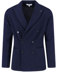 Lardini - Double-Breasted Patch-Pocket Jacket - Lyst