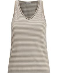 Brunello Cucinelli - Striped Tank Top - Lyst
