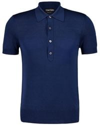Tom Ford - Short-Sleeved Knitted Polo Shirt - Lyst
