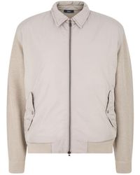 Herno - Panelled Waffle-Knit Lightweight Jacket - Lyst