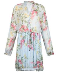 Liu Jo - Floral-Detail Buttoned Mini Dress - Lyst